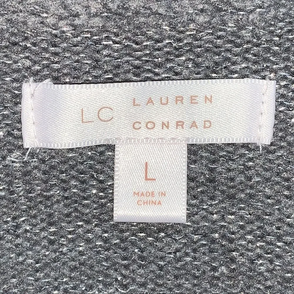 LC Lauren Conrad Turtleneck Sweater Long Sleeve Pullover Metallic Gray Size L